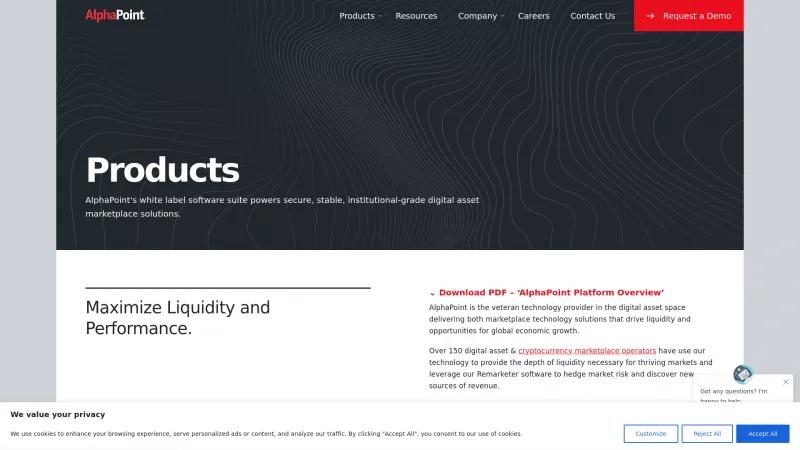 Homepage of AlphaPoint