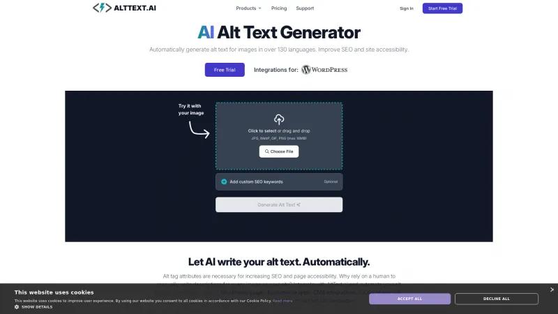 Homepage of AltText.ai