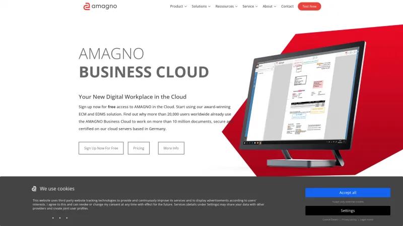 Homepage of Amagno Digital Workplace