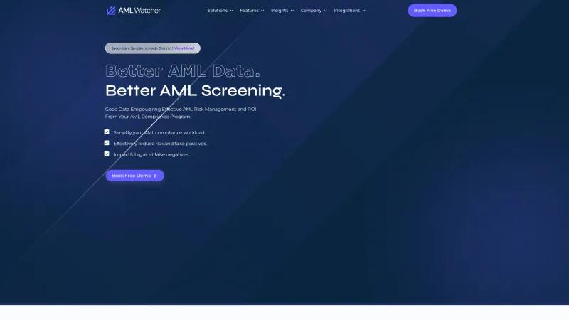 Homepage of AML Watcher