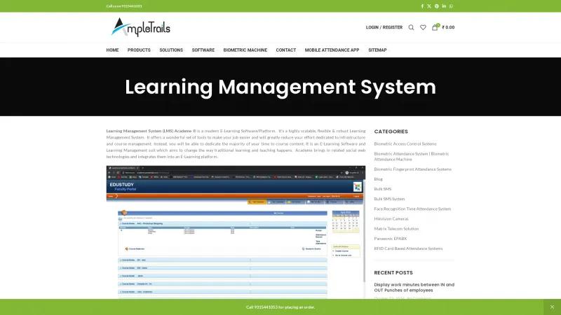 Homepage of Learning Management System (LMS) Academe