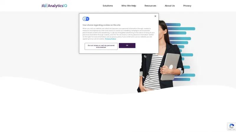 Homepage of AnalyticsIQ