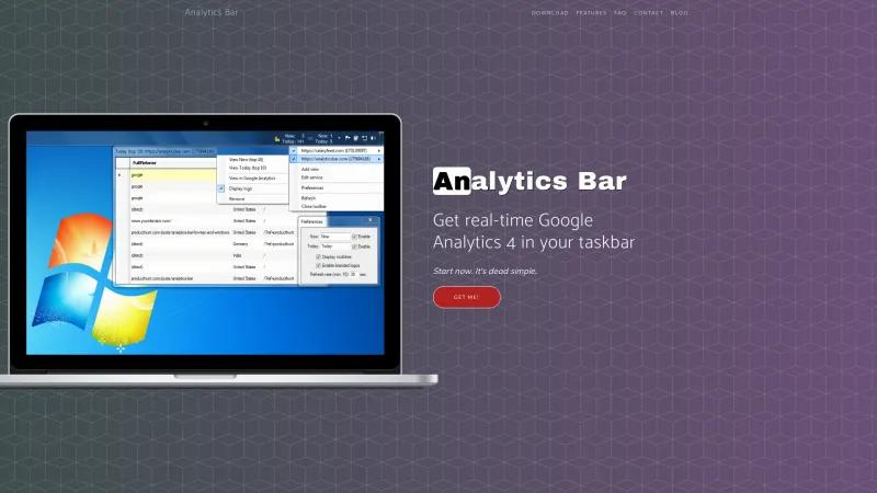 Homepage of Analytics Bar