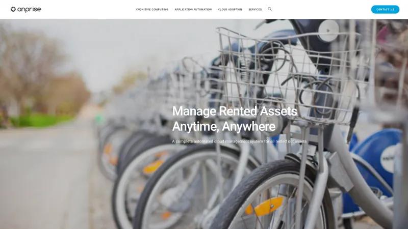 Homepage of Tranzios Rental Management System