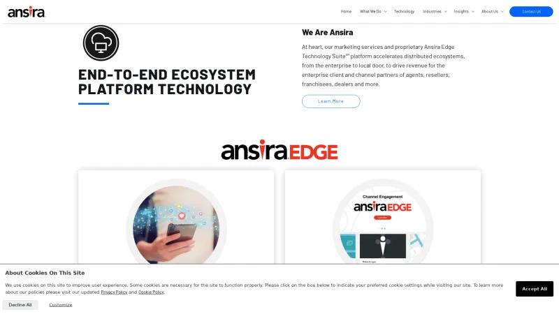 Homepage of Ansira Edge