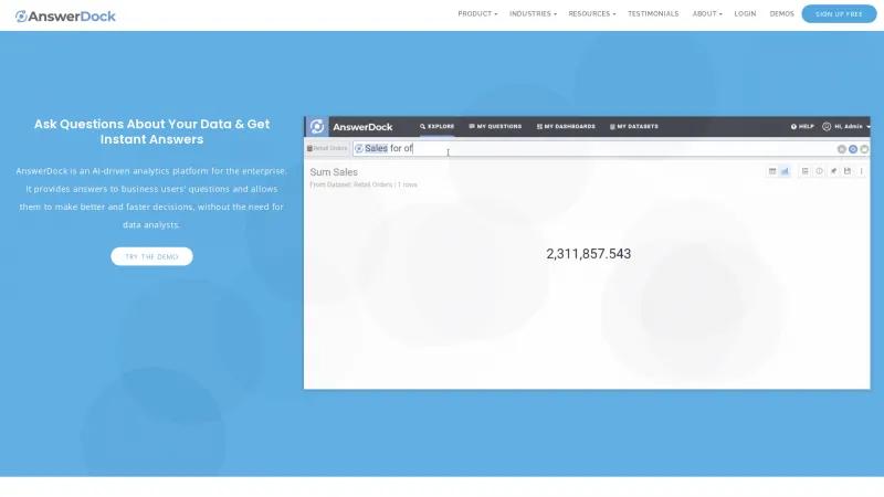 Homepage of AnswerDock