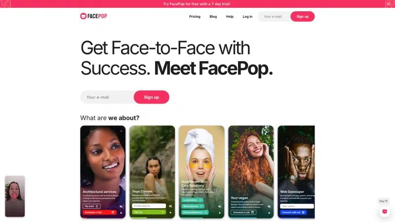 Homepage of FacePop