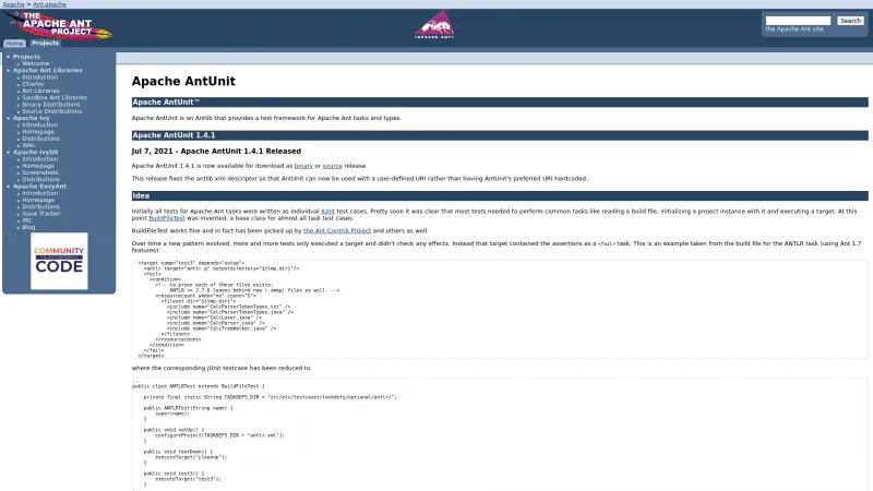 Homepage of Apache AntUnit