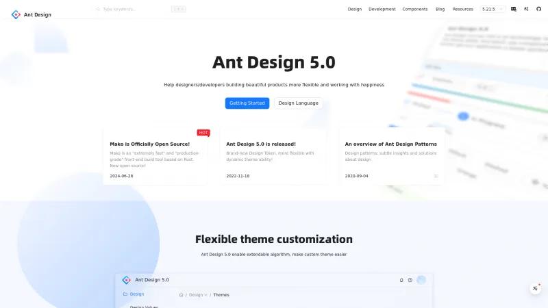 Homepage of Ant Design