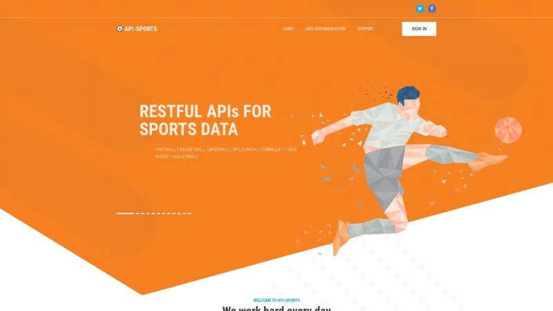 Homepage of API-SPORTS