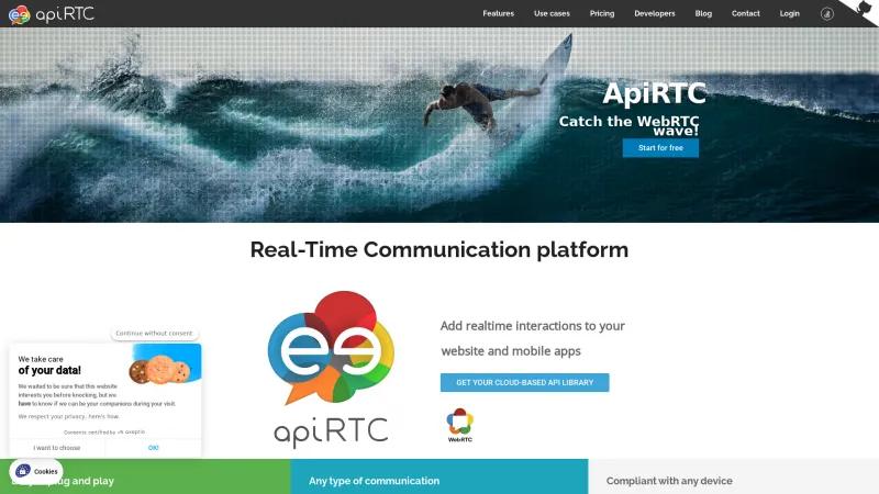 Homepage of ApiRTC