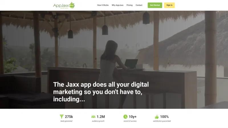 Homepage of Jaxx