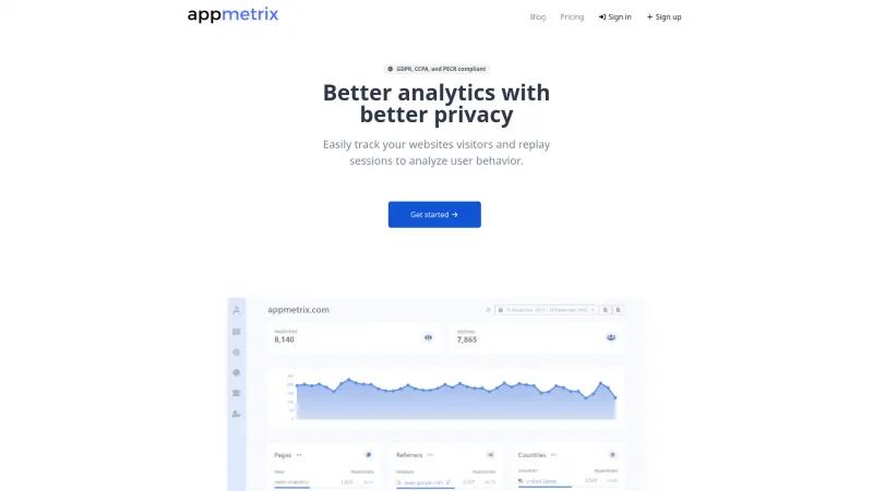 Homepage of Appmetrix