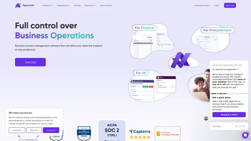 Homepage of Approveit