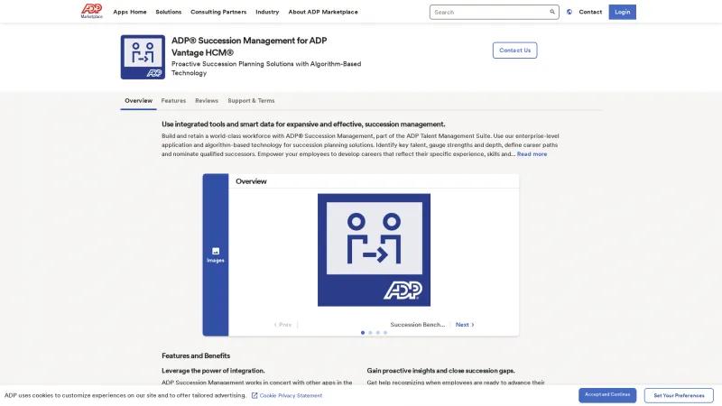 Homepage of ADP Succession Management