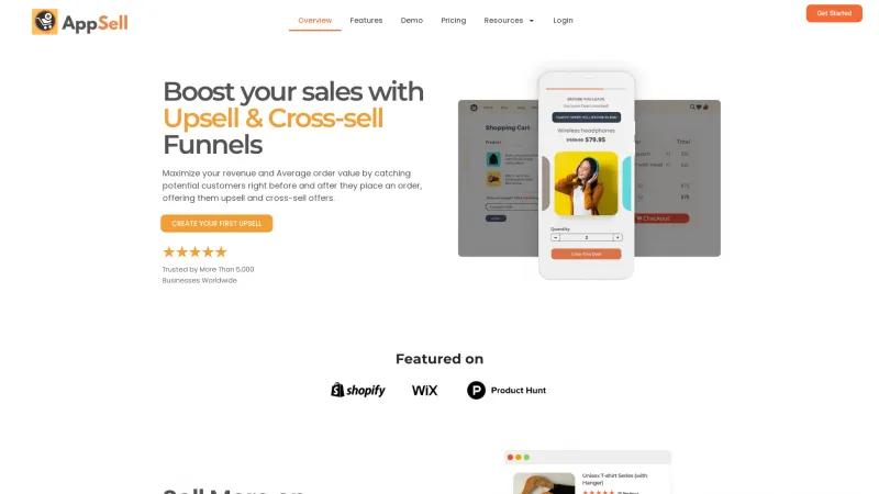 Homepage of AppSell