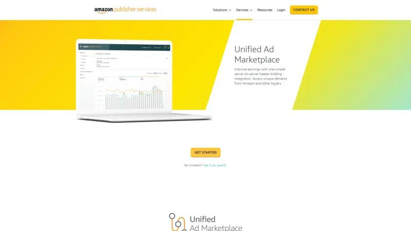 Homepage of Amazon Unified Ad Marketplace (UAM)