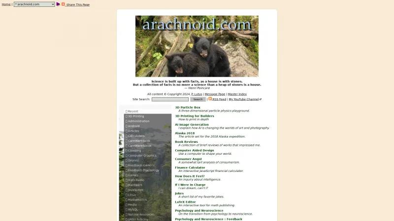 Homepage of Arachnophilia