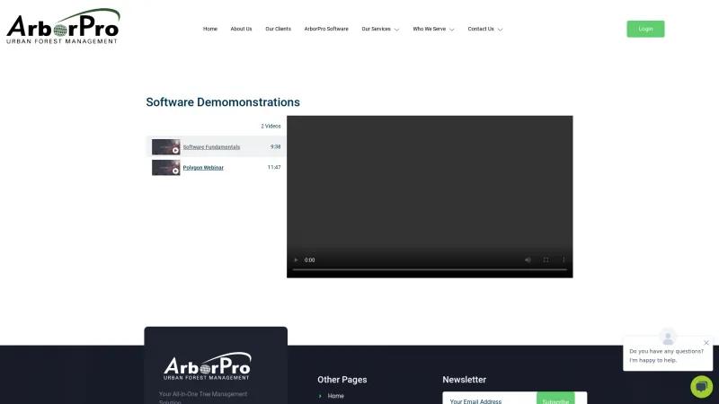 Homepage of ArborPro