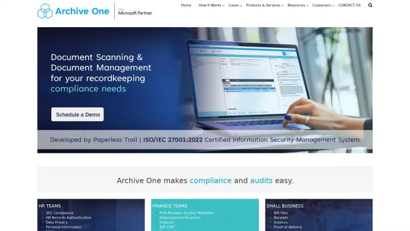 Homepage of Archive One