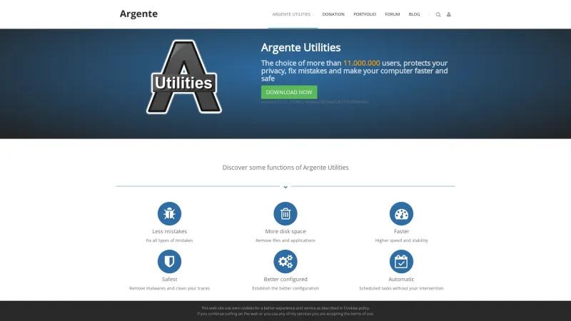 Homepage of Argente Utilities