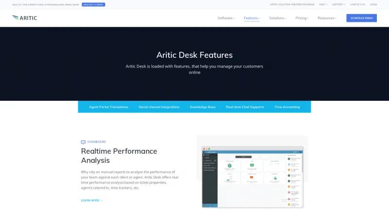 Homepage of Aritic Desk