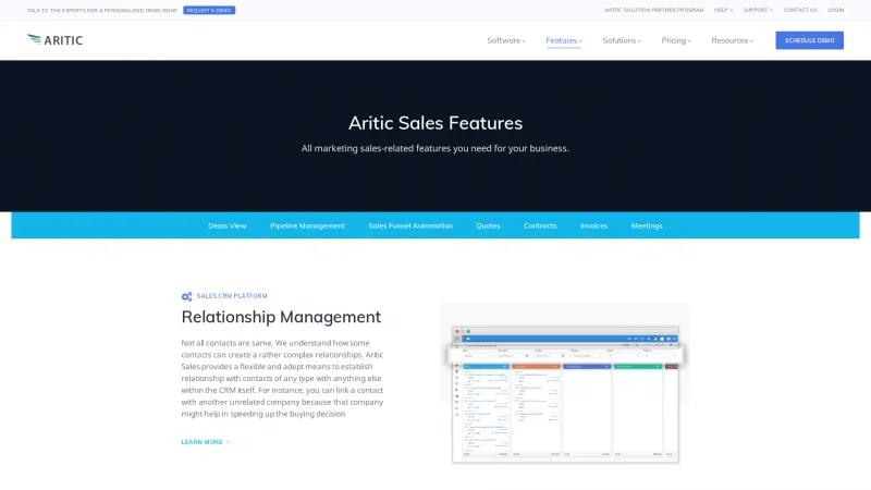 Homepage of Aritic Sales