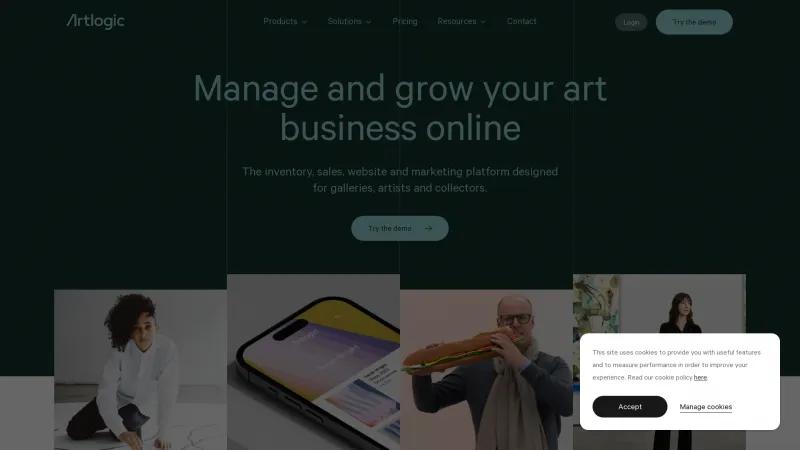 Homepage of Artlogic