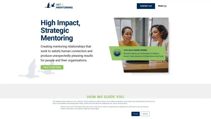 Homepage of Art of Mentoring