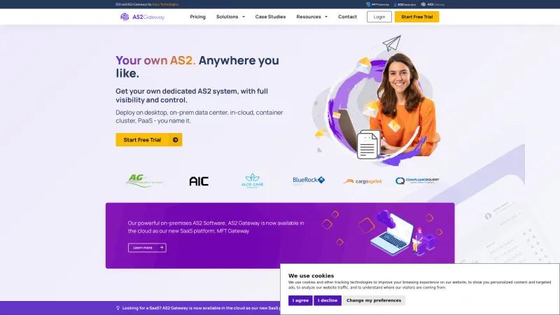AS2 Gateway by Aayu Technologies: Secure, Versatile B2B Trading Solution for Modern Businesses Homepage of AS2 Gateway