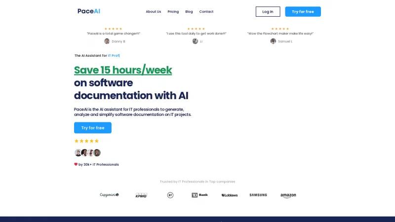 Homepage of Pace AI