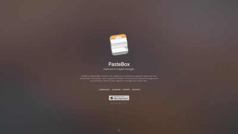 Homepage of PasteBox