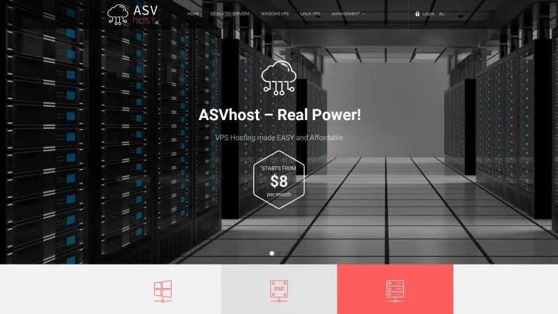 Homepage of ASVhost