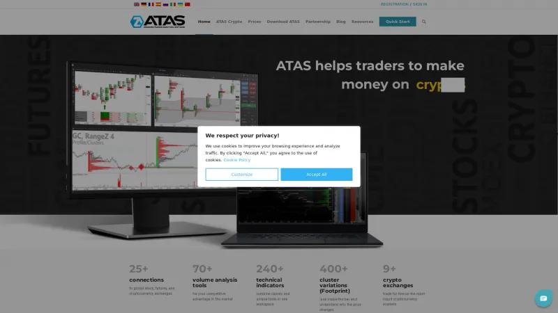 Homepage of ATAS