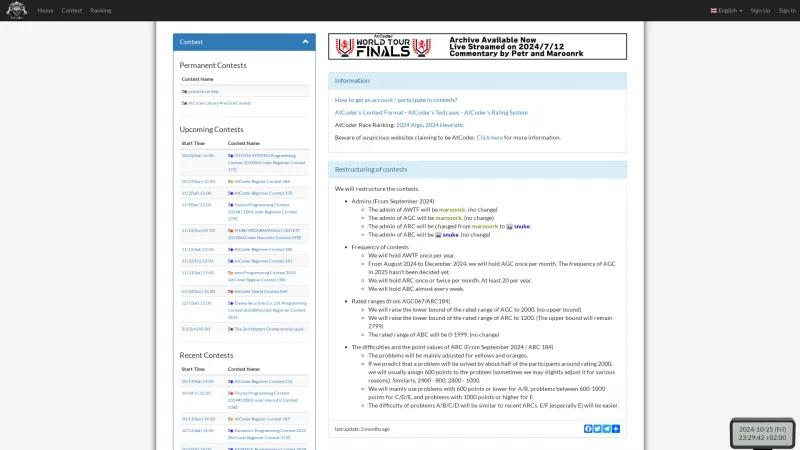 Homepage of AtCoder