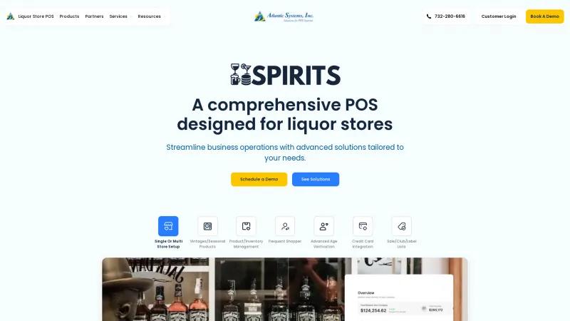 Homepage of Spirits POS