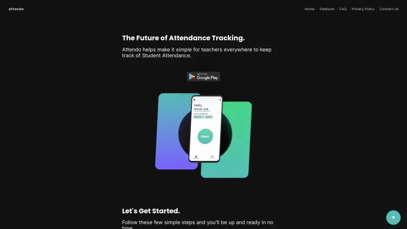 Homepage of Attendo