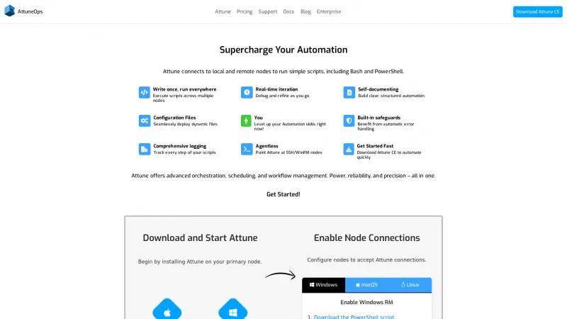 Homepage of Attune