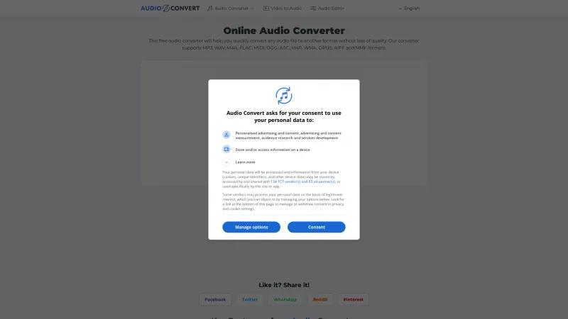 Homepage of Audio-Convert