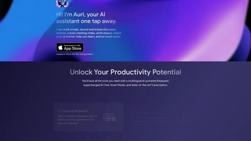 Homepage of Auri