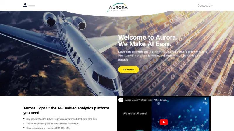 Homepage of Aurora LightZ