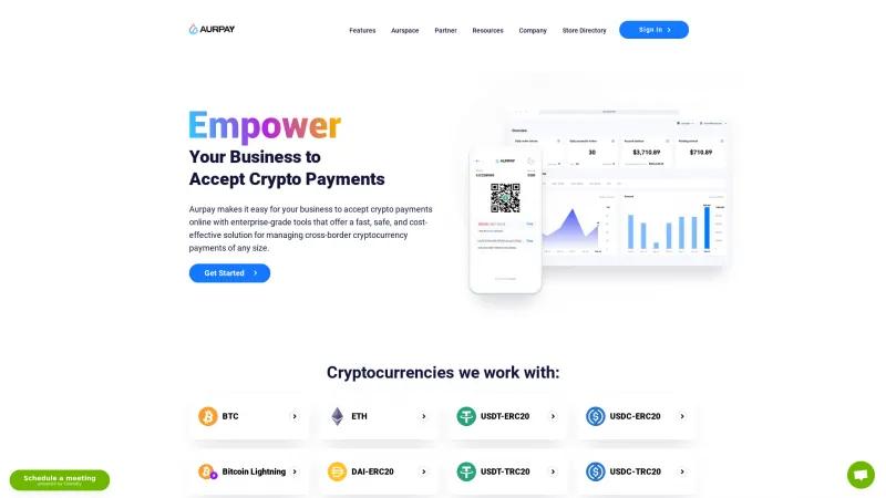 Homepage of Aurpay