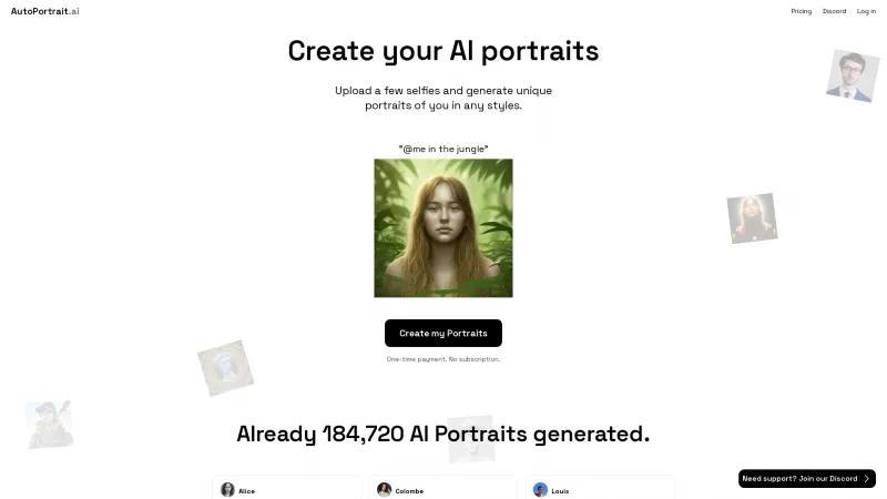 Homepage of AutoPortrait.ai