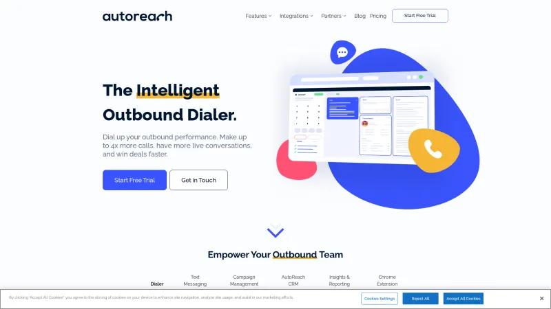 Homepage of AutoReach