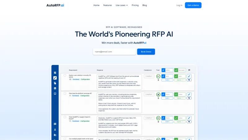 Homepage of AutoRFP.ai