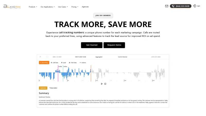 Homepage of AvidTrak