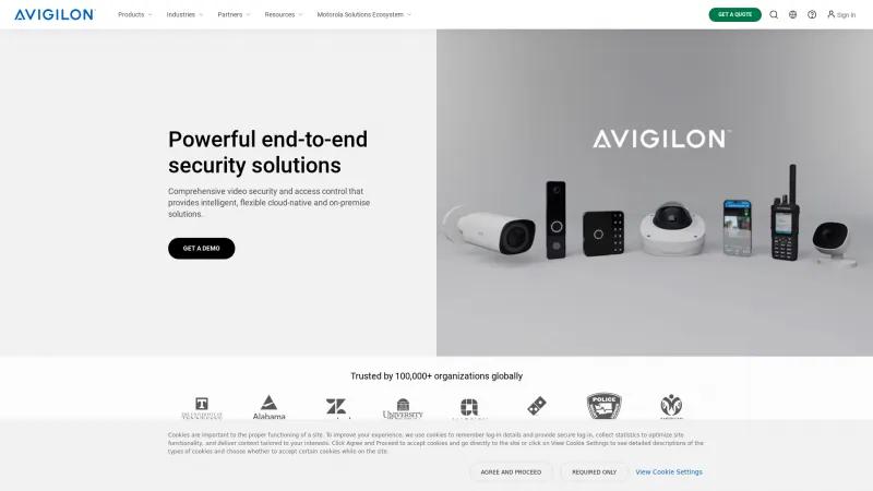 Homepage of Avigilon