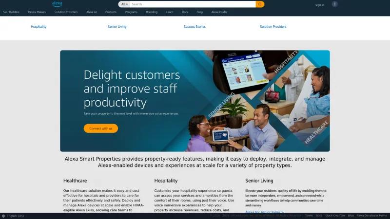 Homepage of Alexa for Business