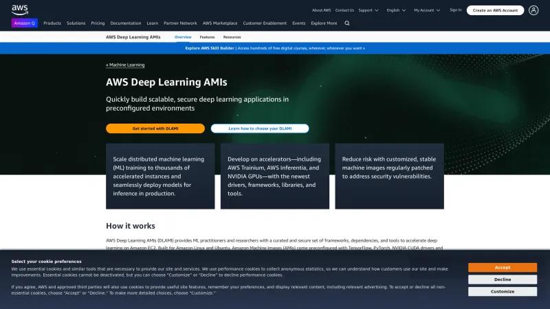 Homepage of AWS Deep Learning AMIs