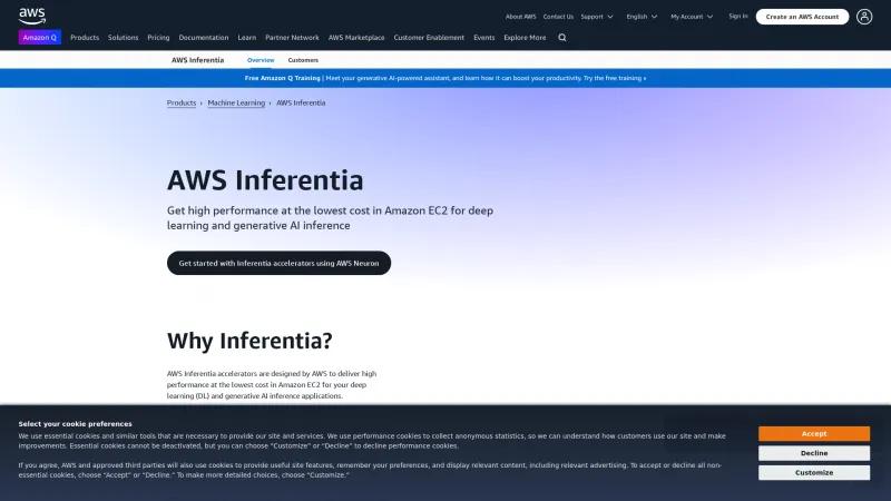 Homepage of AWS Inferentia